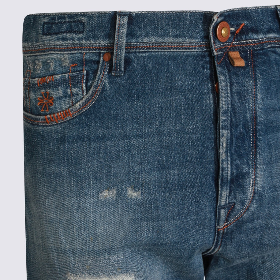 Jacob Cohen Classic Straight-Leg Jeans With Subtle Distressing And Five-Pocket Styling