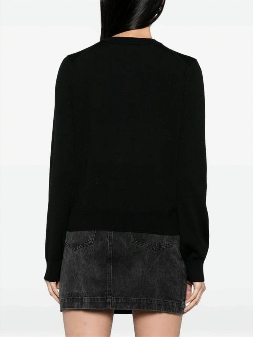 Maison Kitsuné Boxy Black Lambswool Cardigan