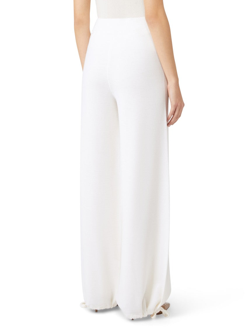 Max Mara Wide-Leg Trousers With Gathered Cuffs In Soft Fabric