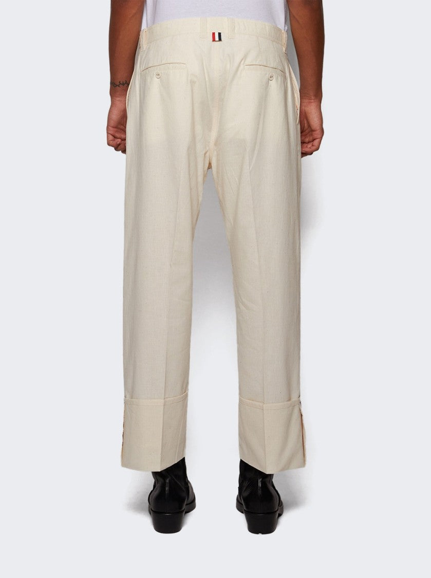 Thom Browne Unconstructed Straight Leg Trousers Muslin