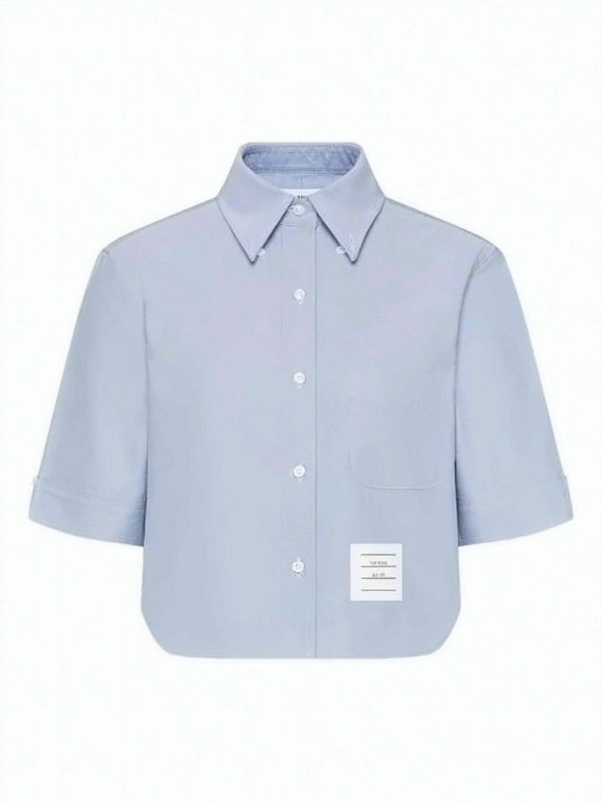 Thom Browne Cropped Short Sleeve Oxford Shirt