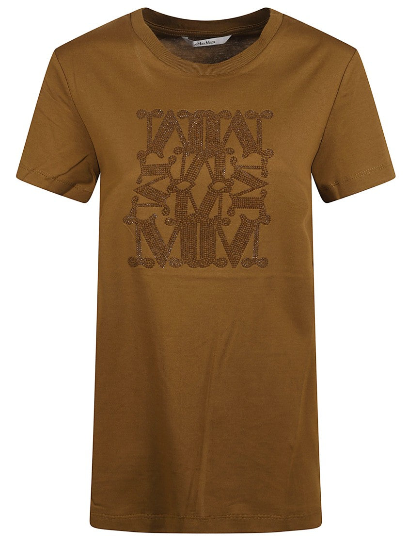 Max Mara Brown Graphic Embellished T-Shirt