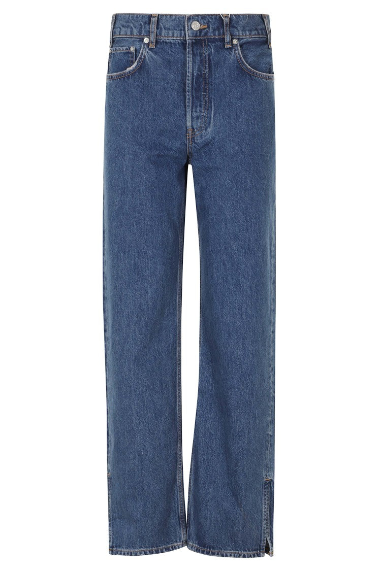 Anine Bing Washed Blue Roy Jean 31 Cotton Straight-Leg Jeans