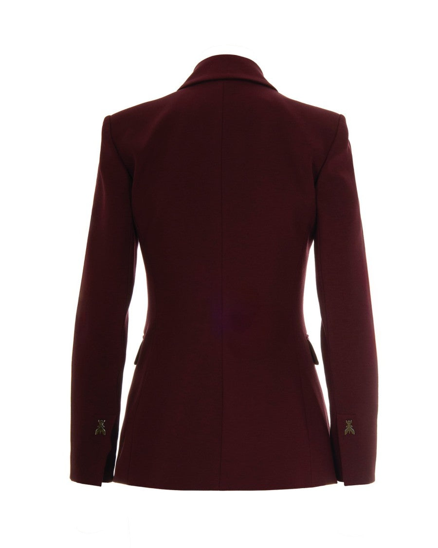 Patrizia Pepe Double-Breasted Jacket - Bordeaux