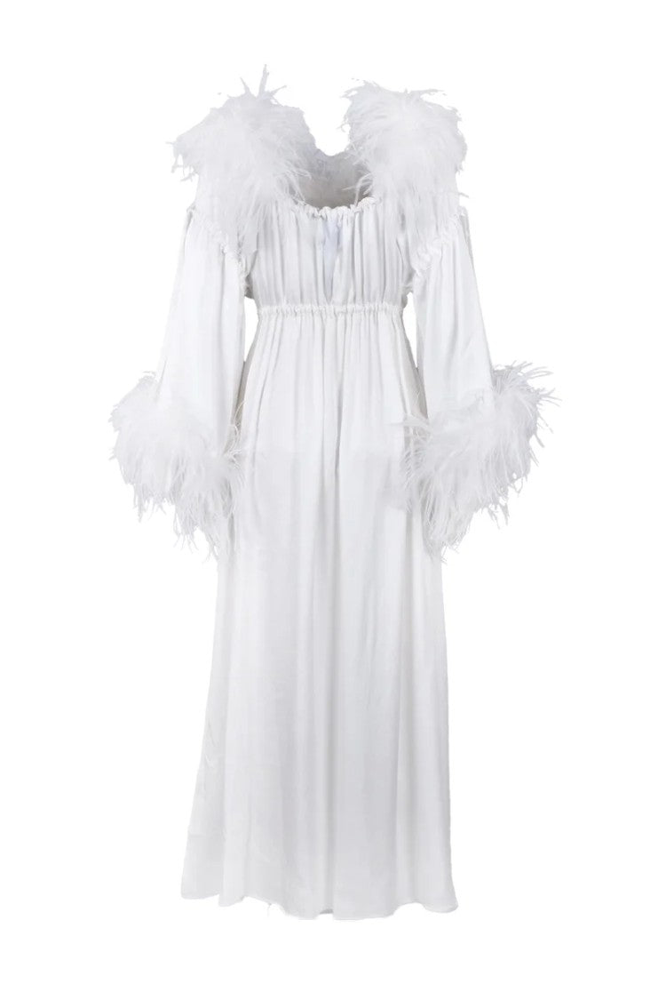 Art Dealer Dress Acetate Viscose Silk - White