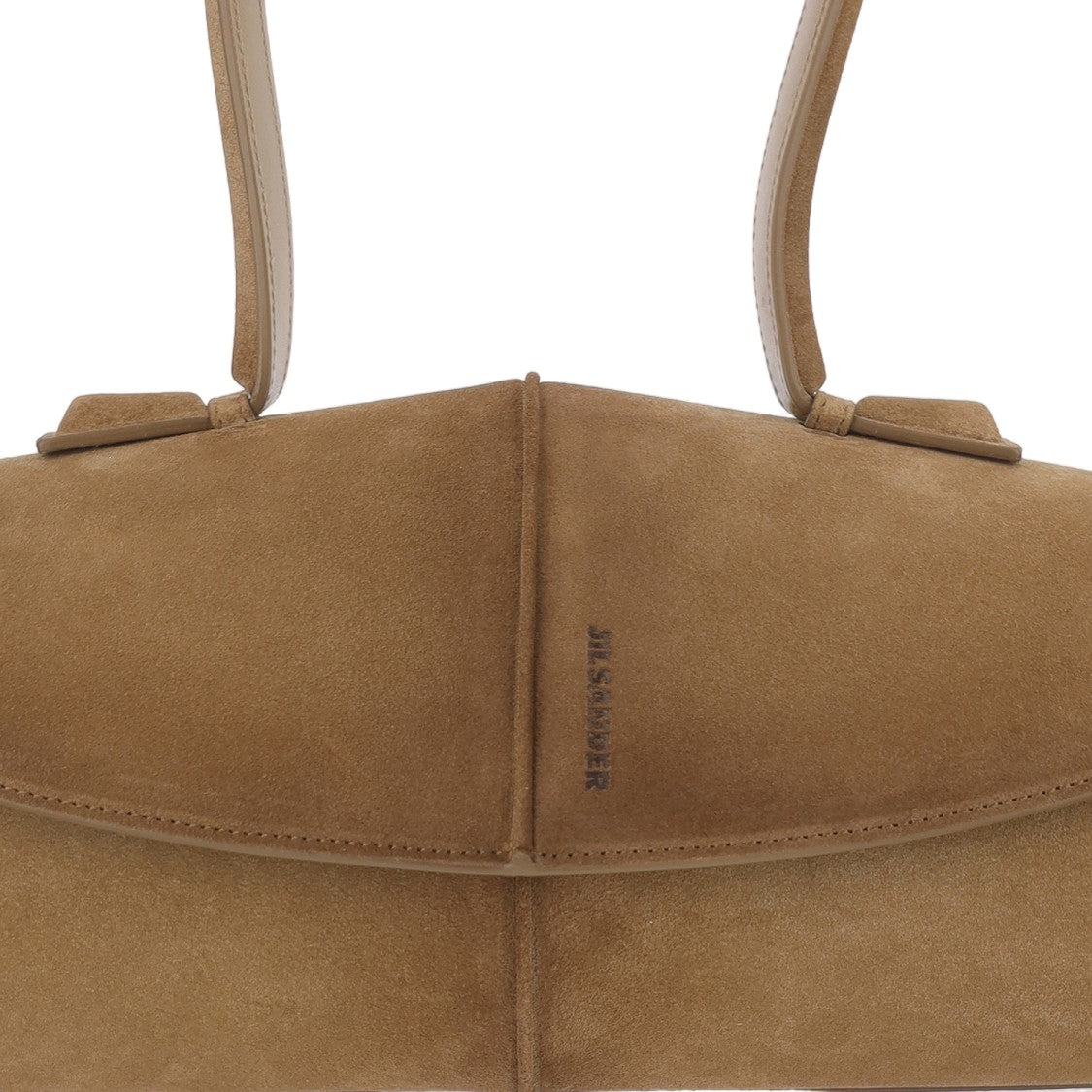Jil Sander Elongated Rectangular Suede Leather Bag With Flap Closure