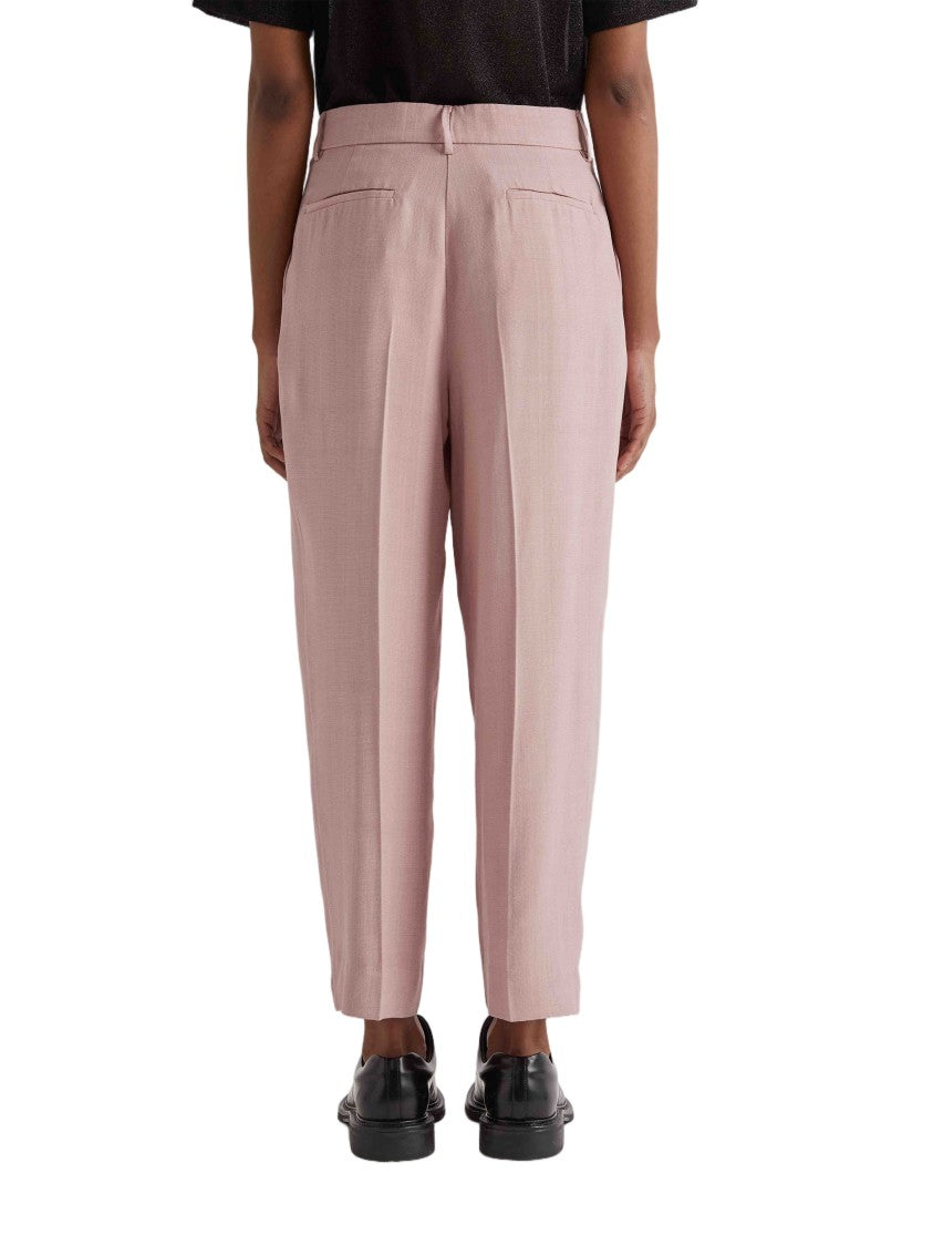 Meimeij Pink Pantalone High-Waisted Viscose Trousers