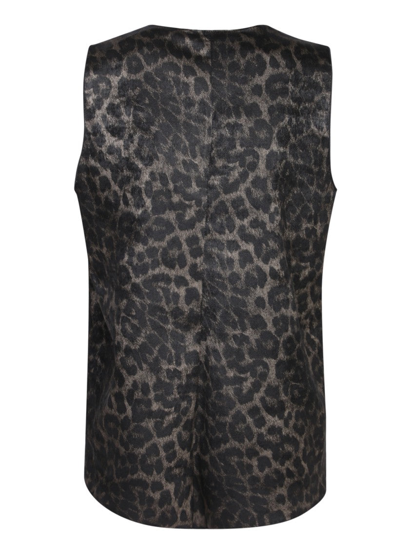Blanca Vita Animal-Print Sleeveless Tops