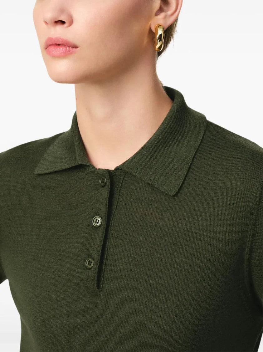 Ami Khaki Polo Shirt With Button Placket