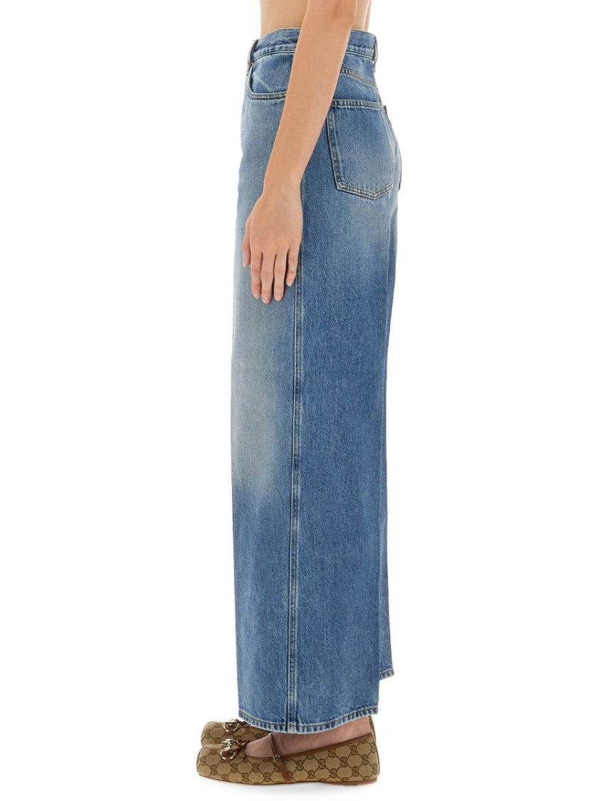 Gucci Relaxed Cropped Wide-Leg Jeans