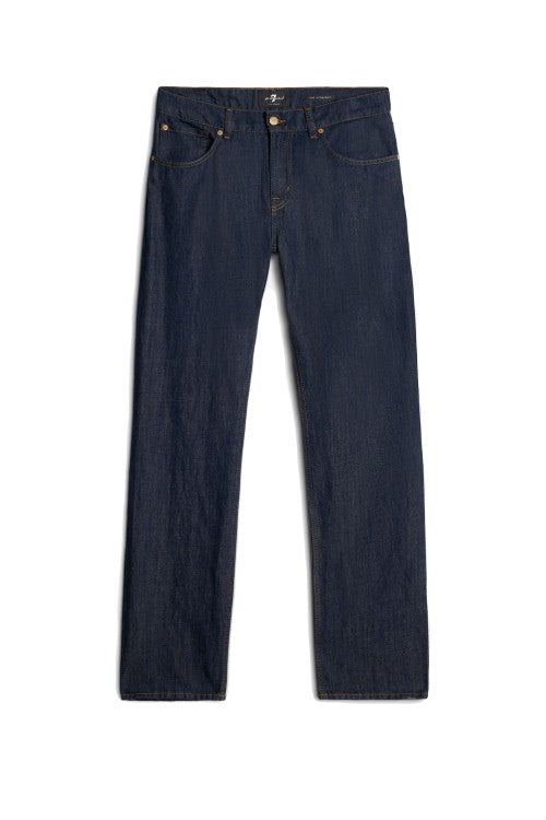 7 For All Mankind Straight-Leg Dark Blue Denim Jeans