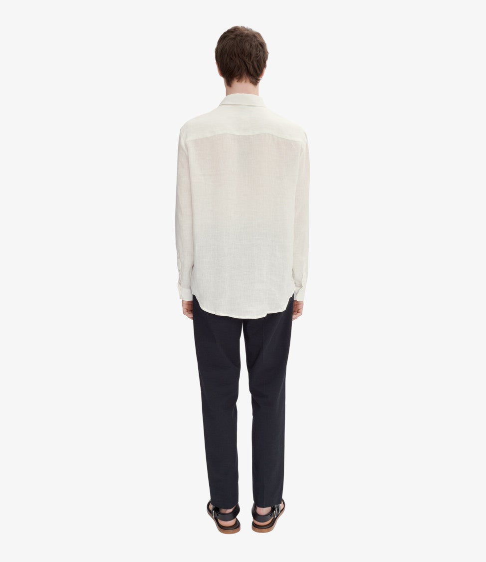 A.P.C. White Linen Shirt With Logo
