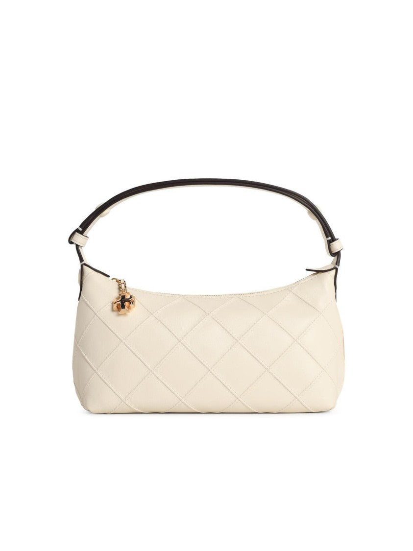 Tory Burch 'Fleming' Mini Clutch Bag In Light Cream Nappa Leather