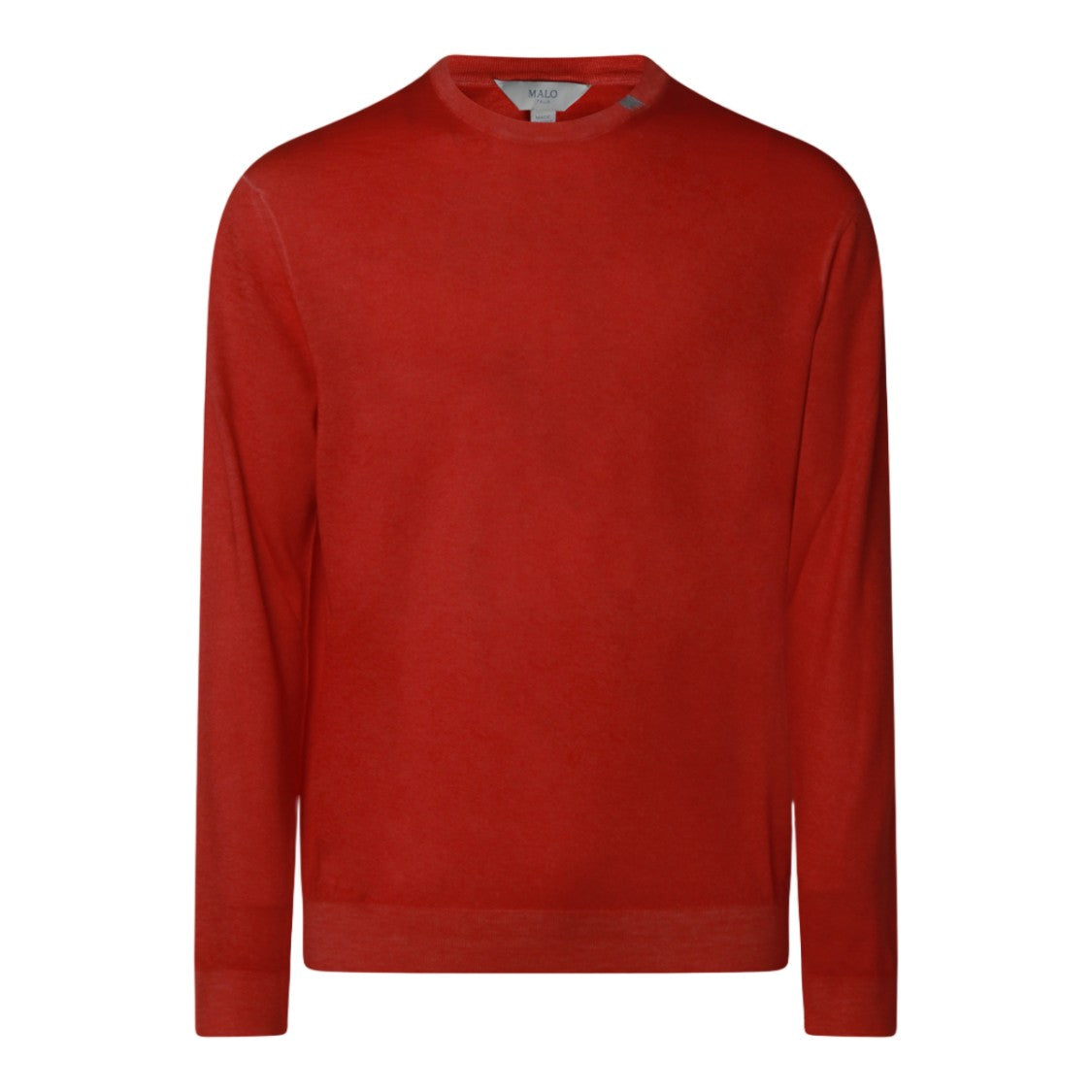 Malo Crew Neck Sweater With Fine-Knit Texture And Ribbed Details