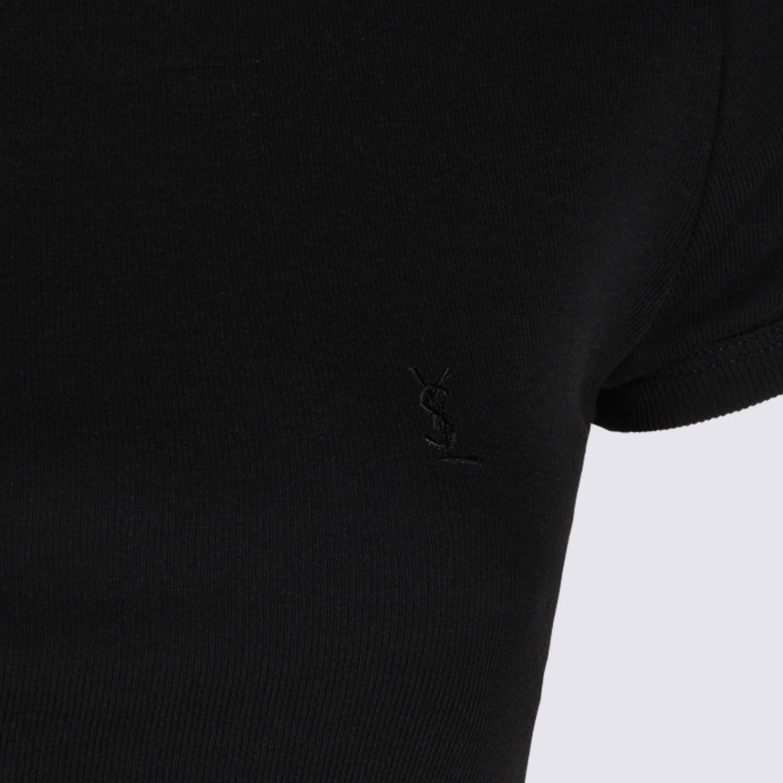 Saint Laurent Fitted Black Short-Sleeve T-Shirt With Classic Crew Neckline