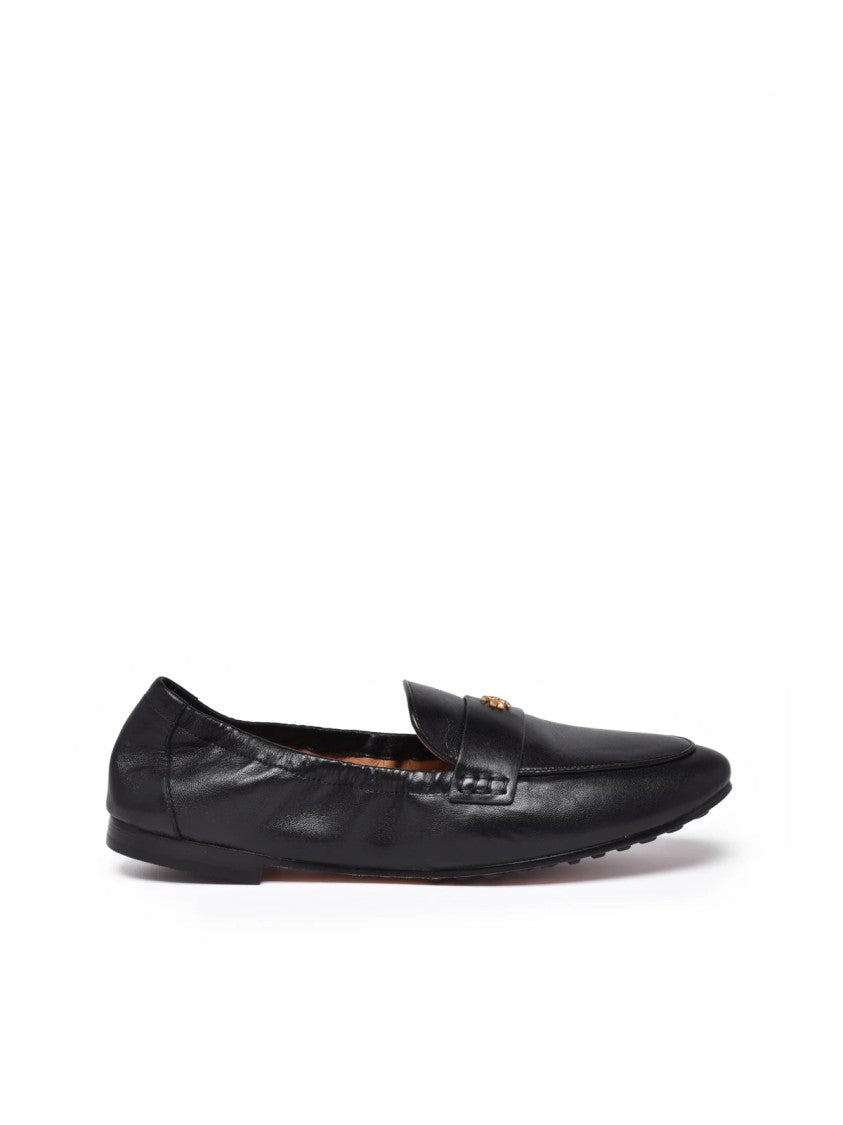 Tory Burch Black Emblem Leather Loafers