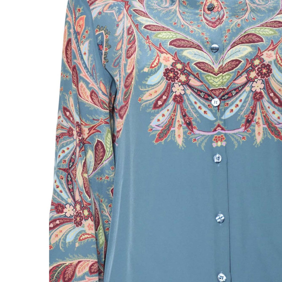 Etro Intricate Paisley And Floral Blouse With Classic Collar