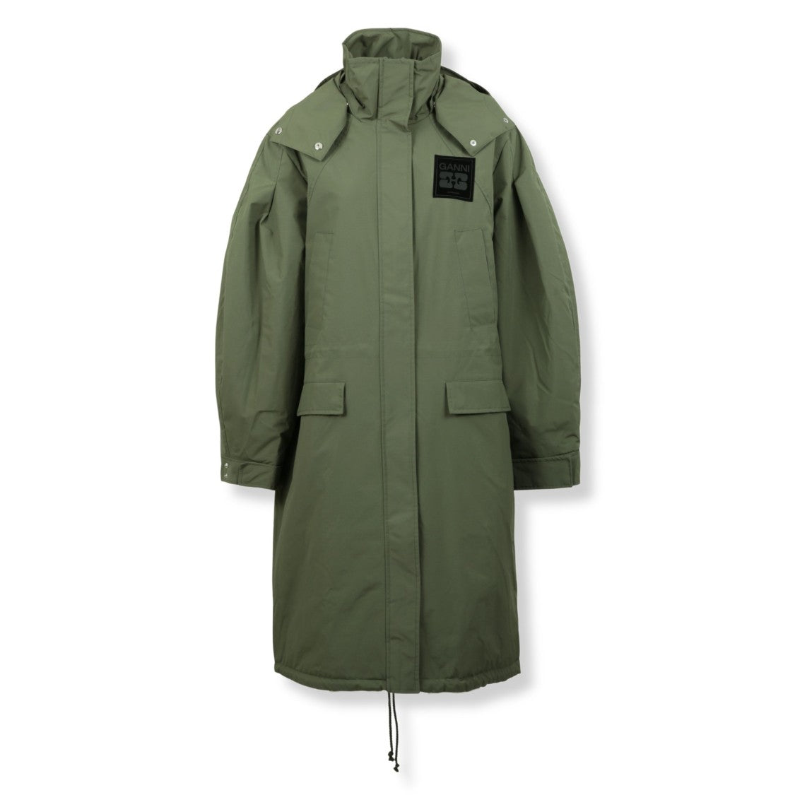 Ganni Tri-Layer Ripstop Parka With Hood And Functional Pockets