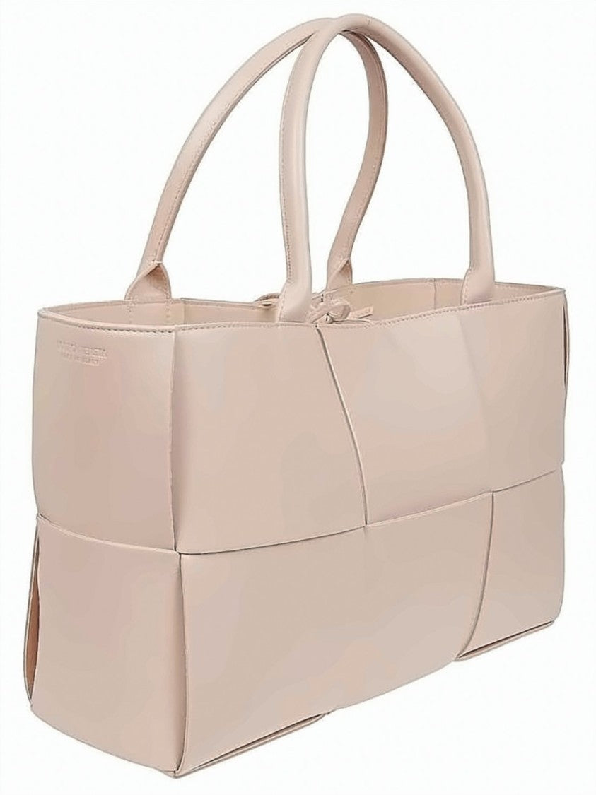 Bottega Veneta Woven Design Lambskin Tote Bag With Padded Panels