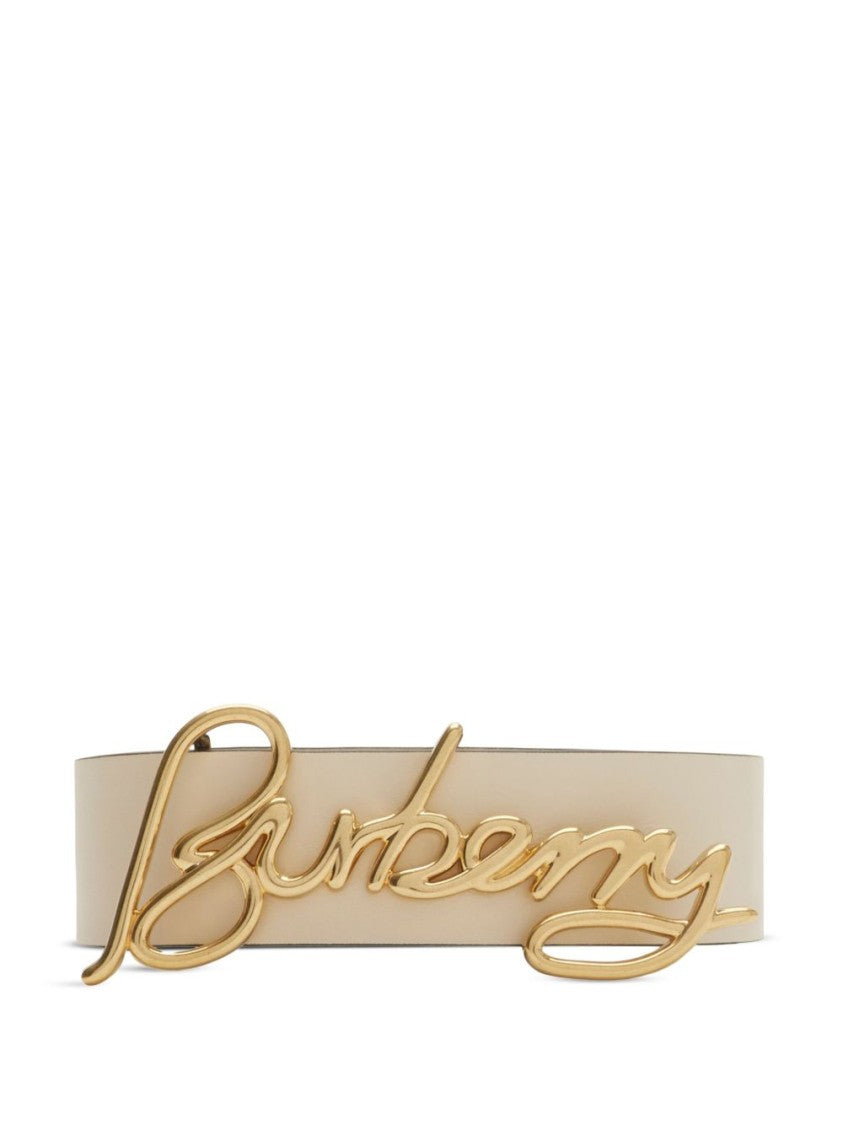 Burberry Black Belt With Prominent Logo Buckle