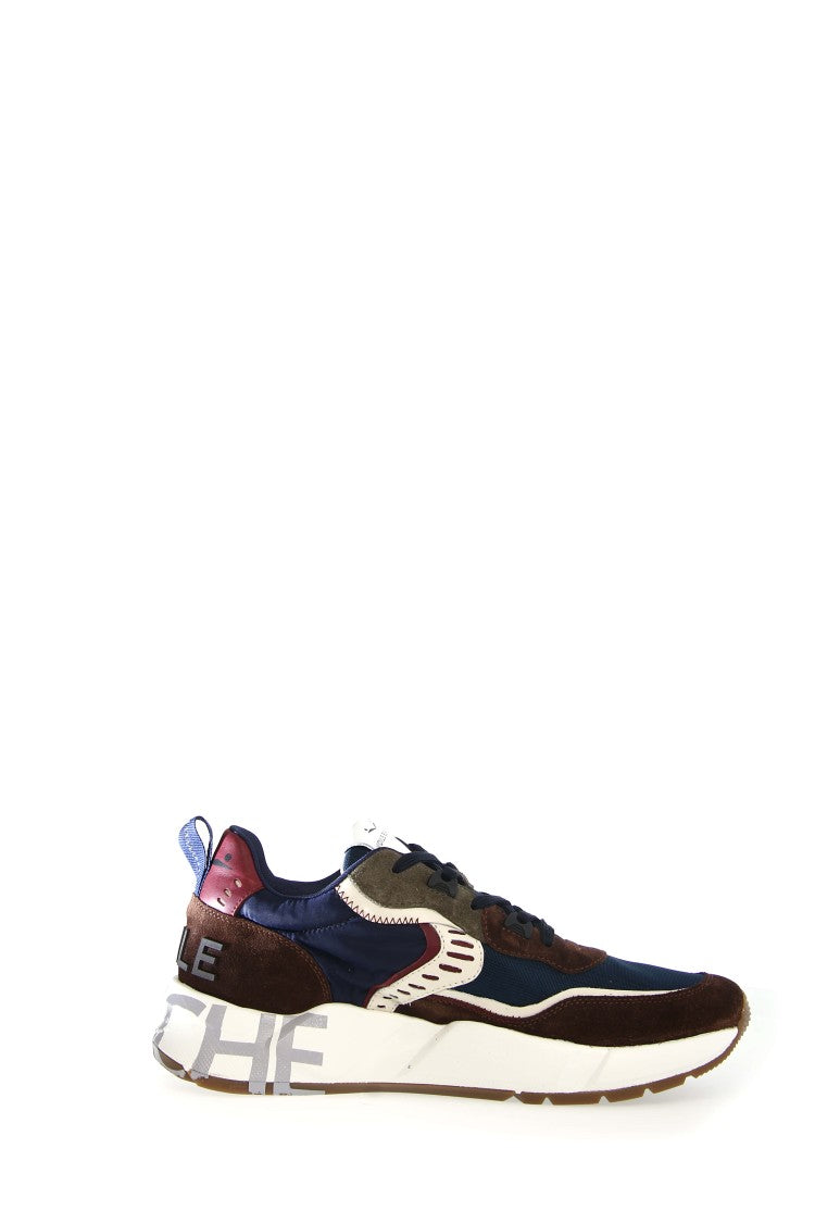 Voile Blanche Layered Mesh And Leather Running Sneakers