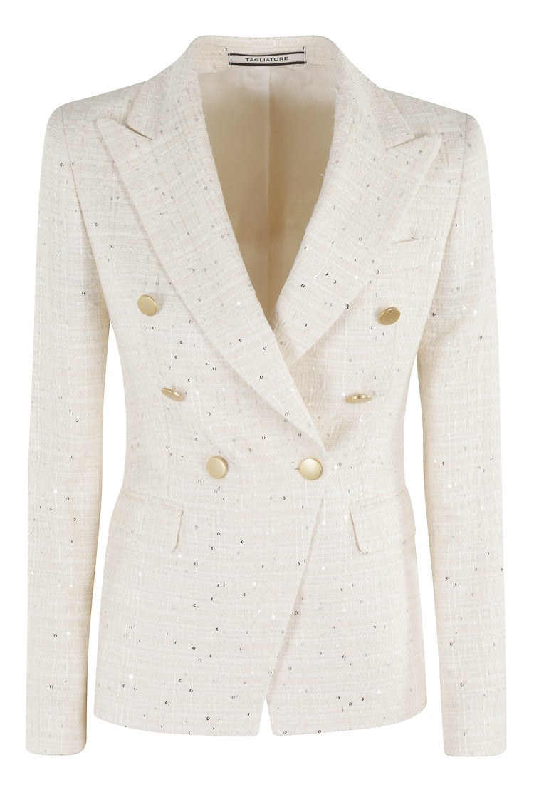Tagliatore Double-Breasted Blazer With Sequin Details