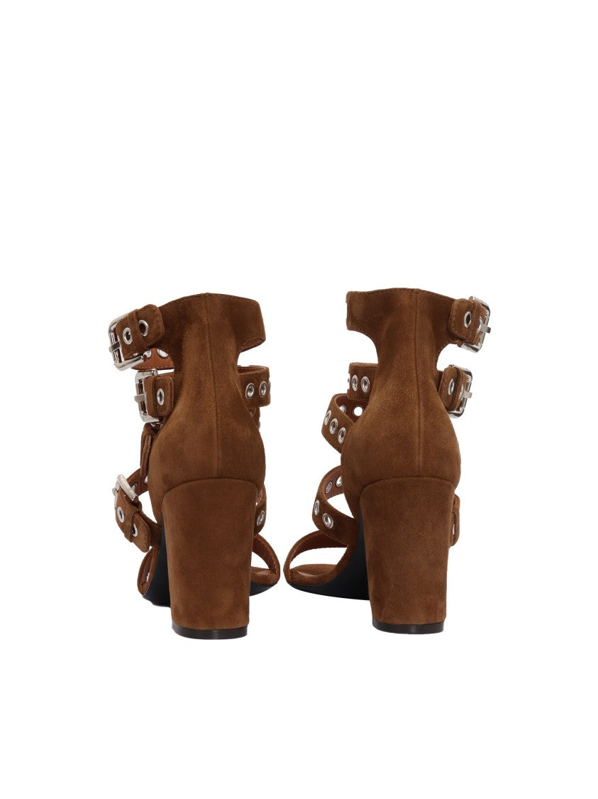 Via Roma 15 Sandal With Four Straps And Block Heel