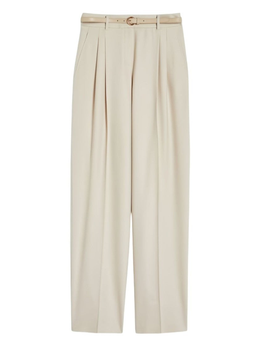 Max Mara Tailored Wide-Leg Trousers With Pleated Front