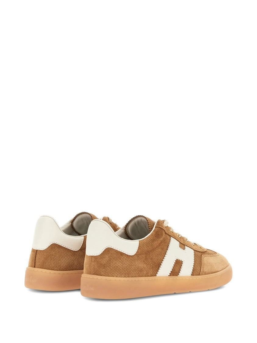 Hogan Brown Low-Top Suede Leather Logo Sneakers