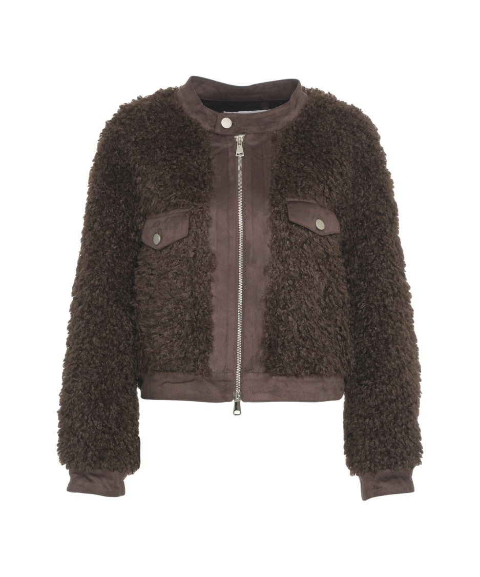 Bully Cropped Jacket With Synthetic Fur Accents