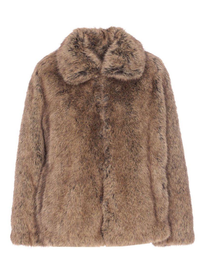 Liu Jo Short Brown Faux Fur Coat