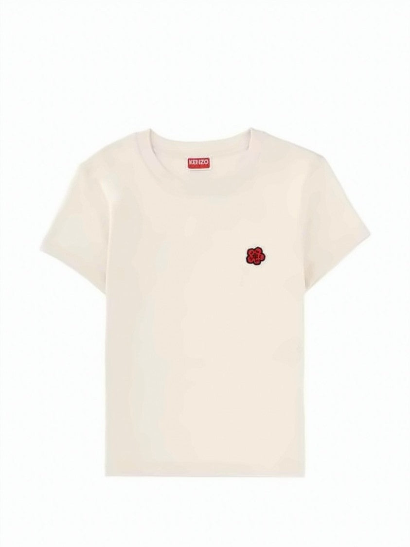 Kenzo Embroidered Floral Motif Cropped Tee