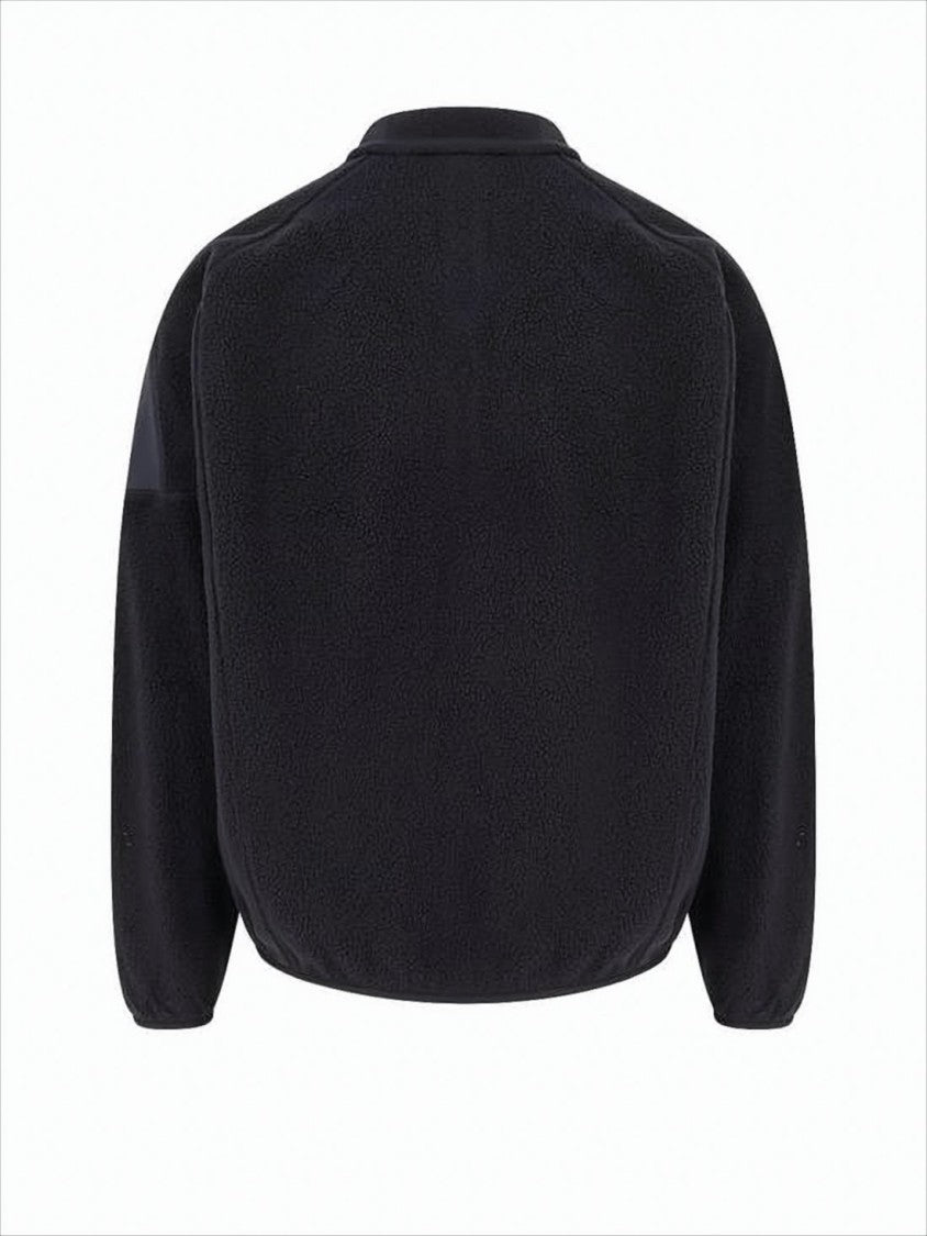 Roa Fleece Pullover With High Collar And Snap-Button Placket