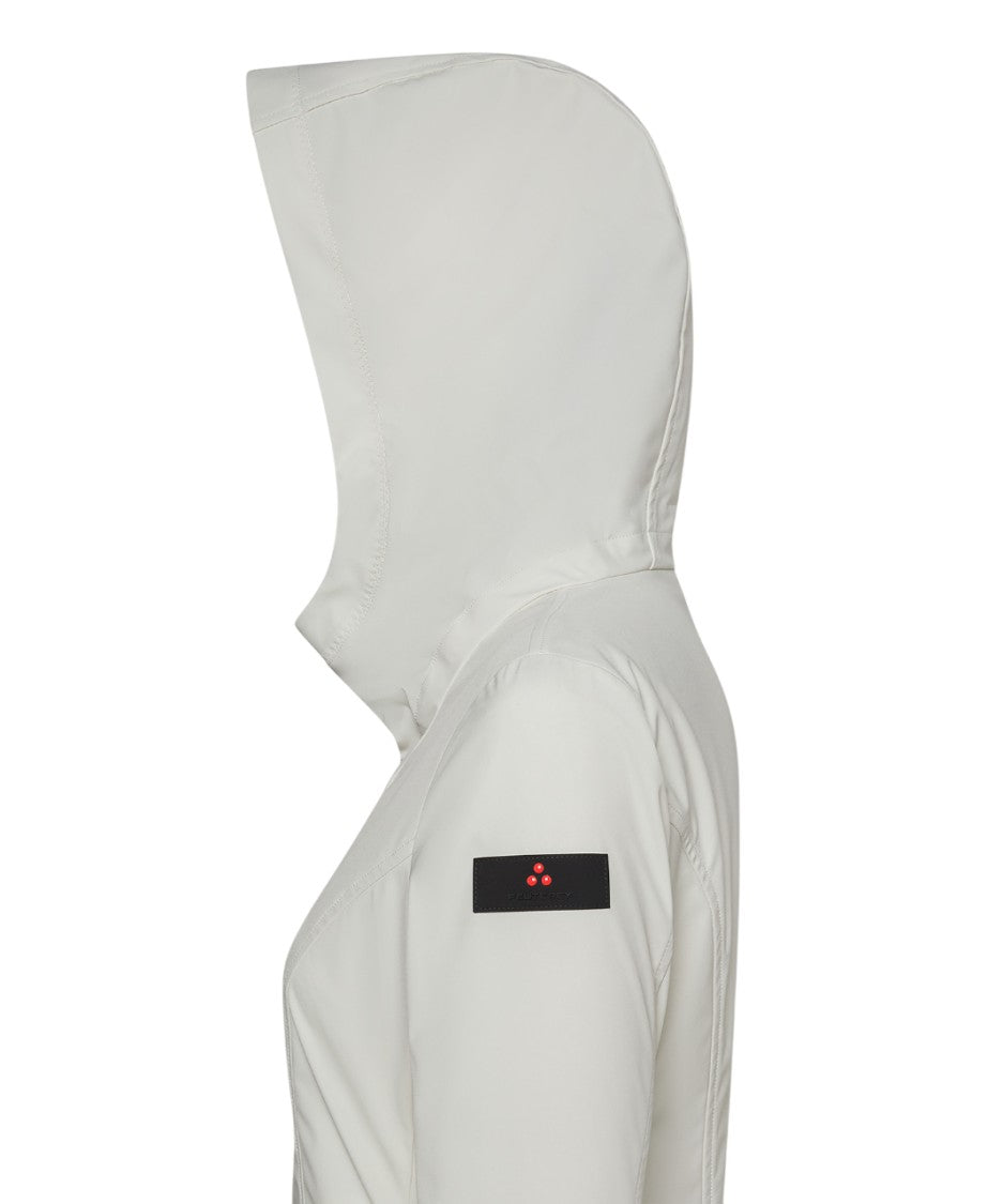 Peuterey Short White Windbreaker With Fixed Hood