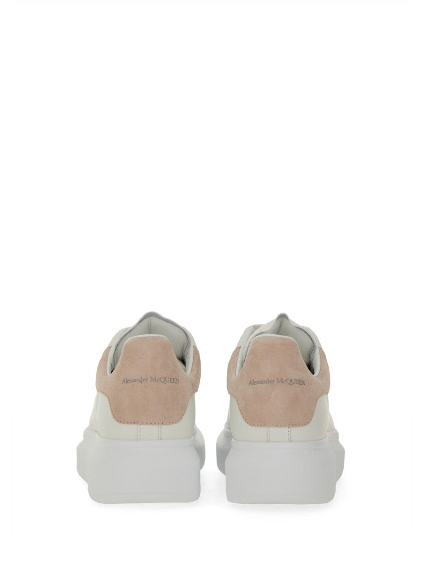 Alexander Mcqueen Oversized Calfskin Sneakers With Suede Heel Tab