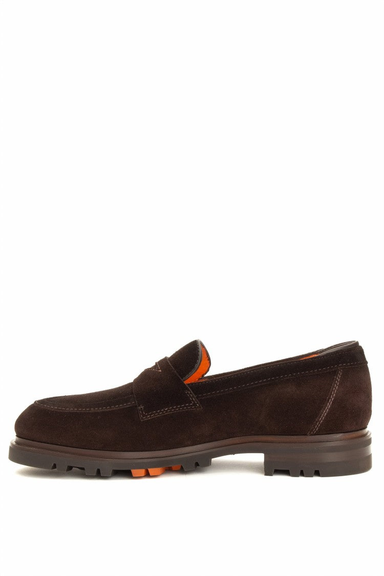 Santoni Goodyear Construction Suede Moccasins