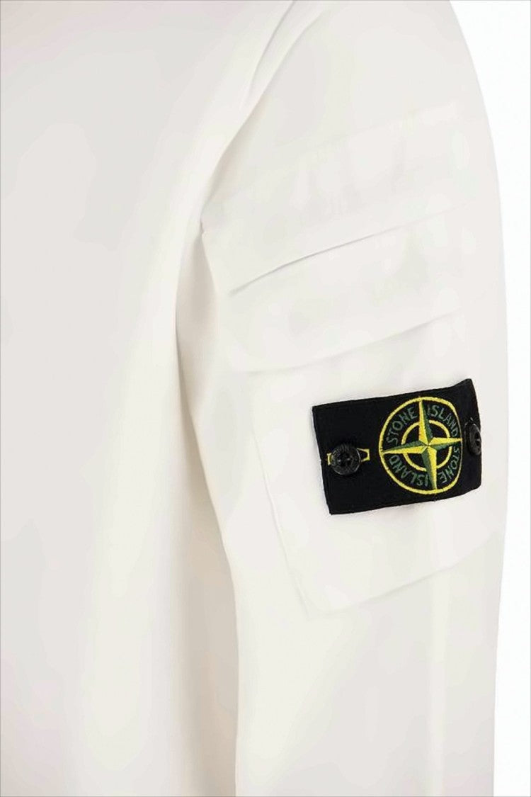 Stone Island Long-Sleeve Cotton T-Shirt With Shoulder Pocketspatch