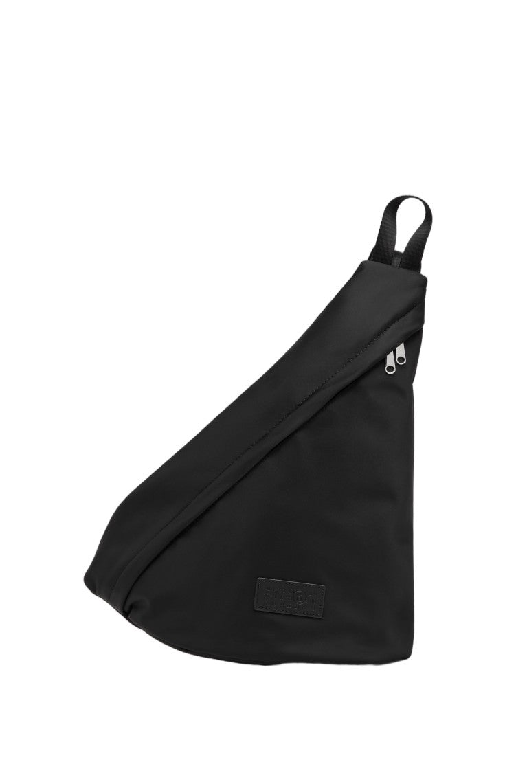 Mm6 By Maison Margiela Sleek Triangular Technical Nylon Sling Bag With Versatile Wear