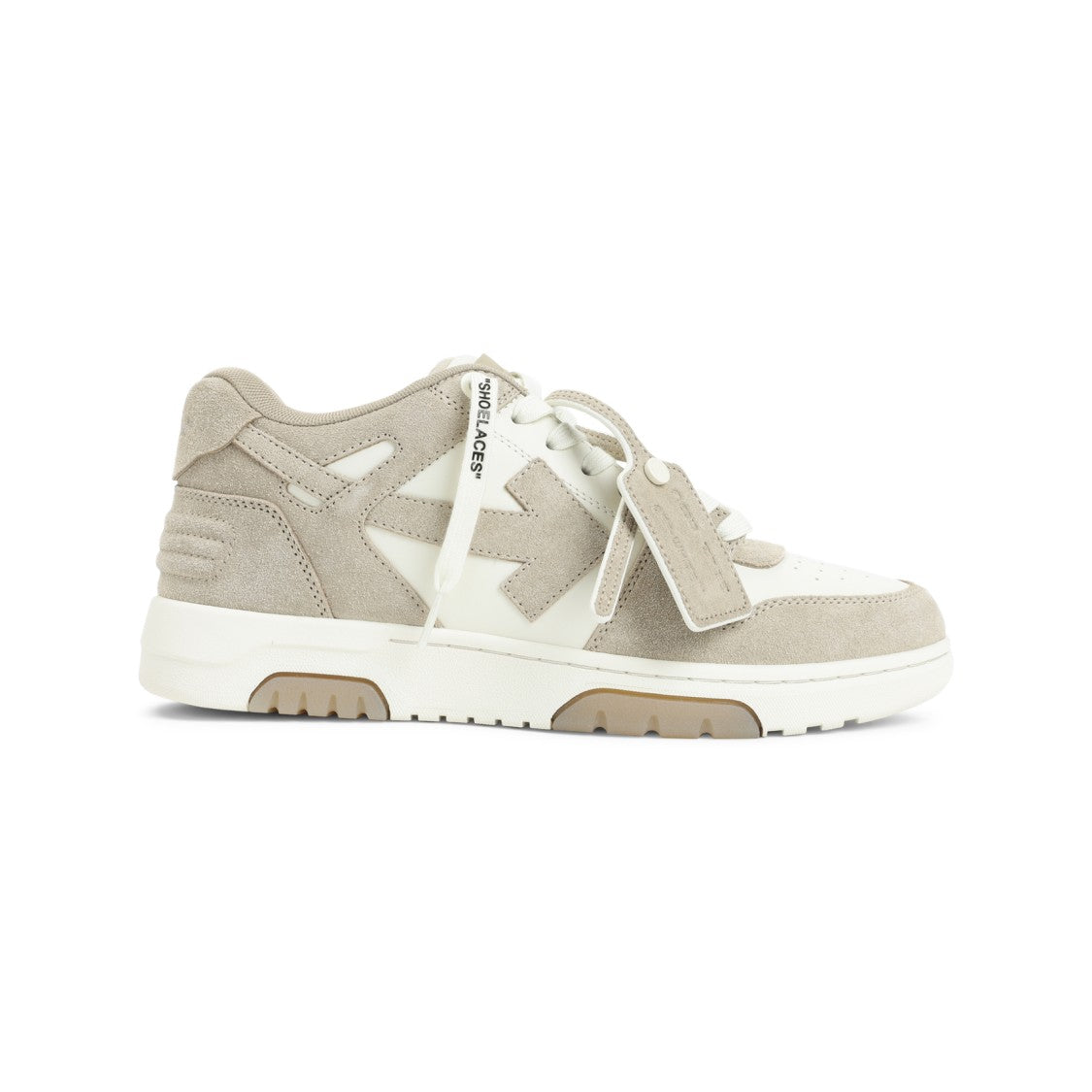 Off-White Low-Top Leather Sneakers With Signature Arrow Detailing