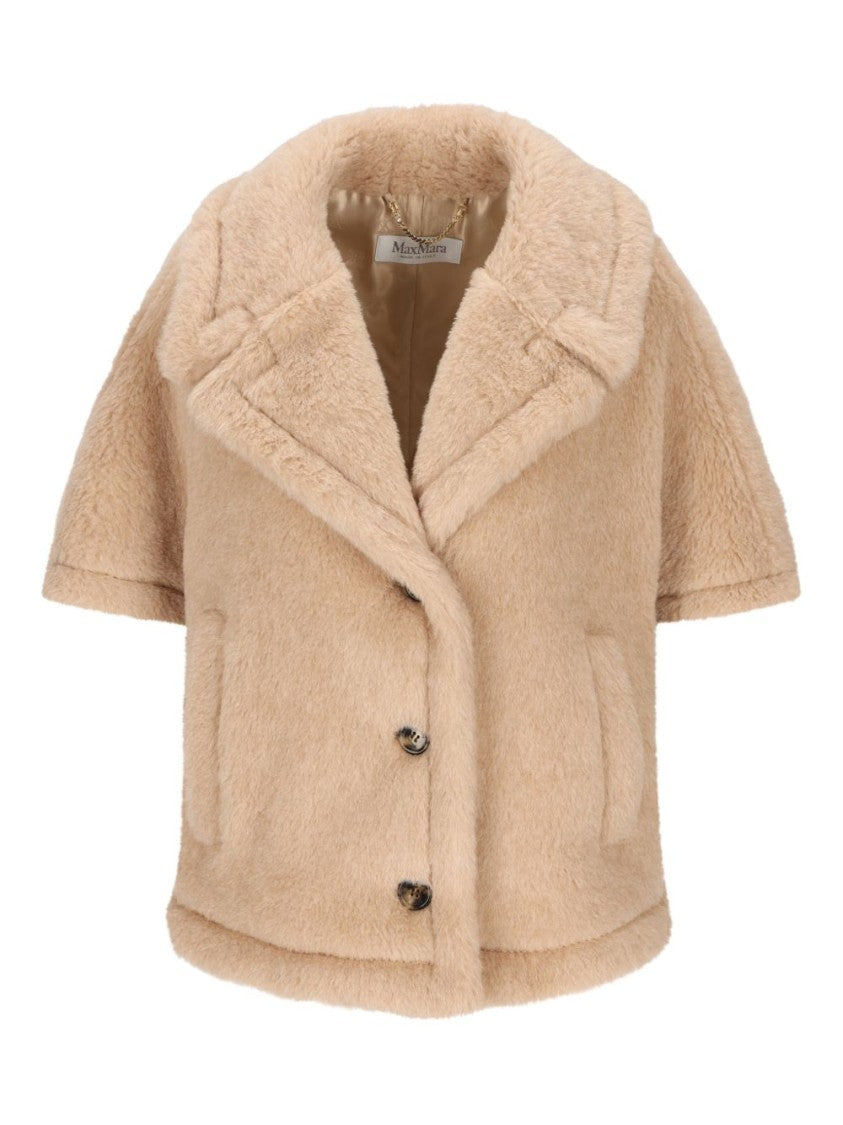 Max Mara Short Plush Jacket With Wide Lapel