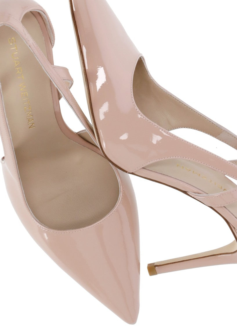 Stuart Weitzman Pink Power Cutout Polished Leather Pumps