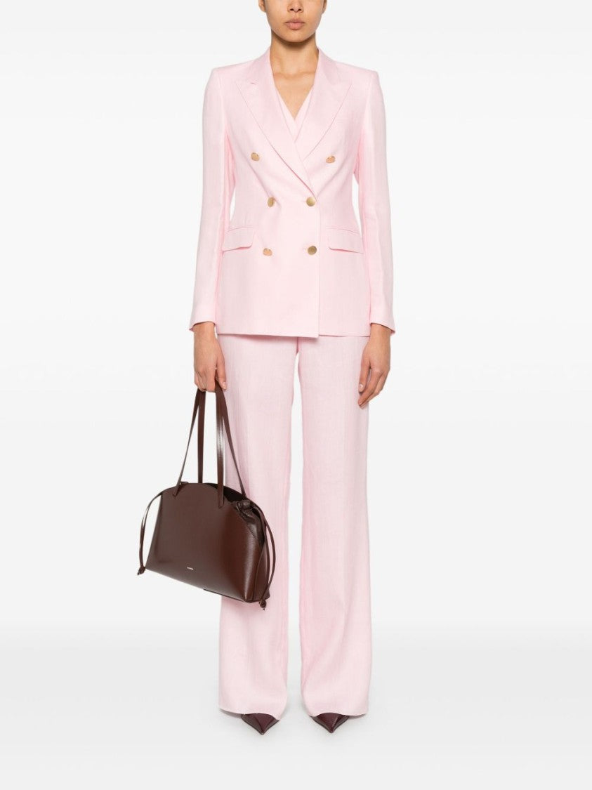 Tagliatore Tailored Double-Breasted Suit Jacket With Gold-Tone Accents