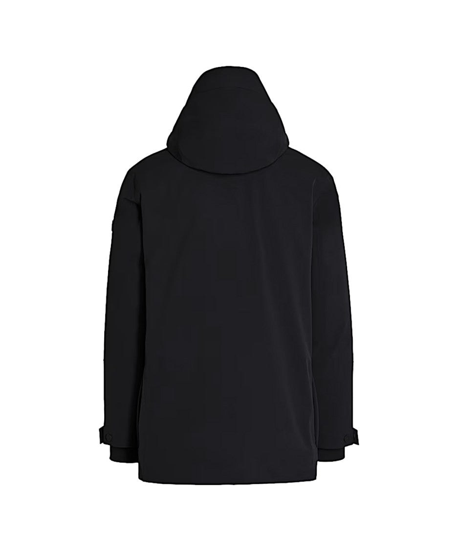 Alpha Tauri Minimalist Black Parka With Intelligent Functionality