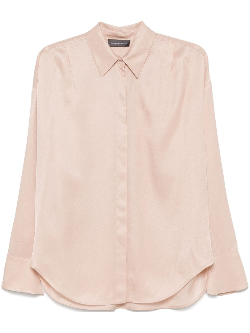Lorena Antoniazzi Pink Luna Silky Flared Cuffs Long-Sleeve Shirt