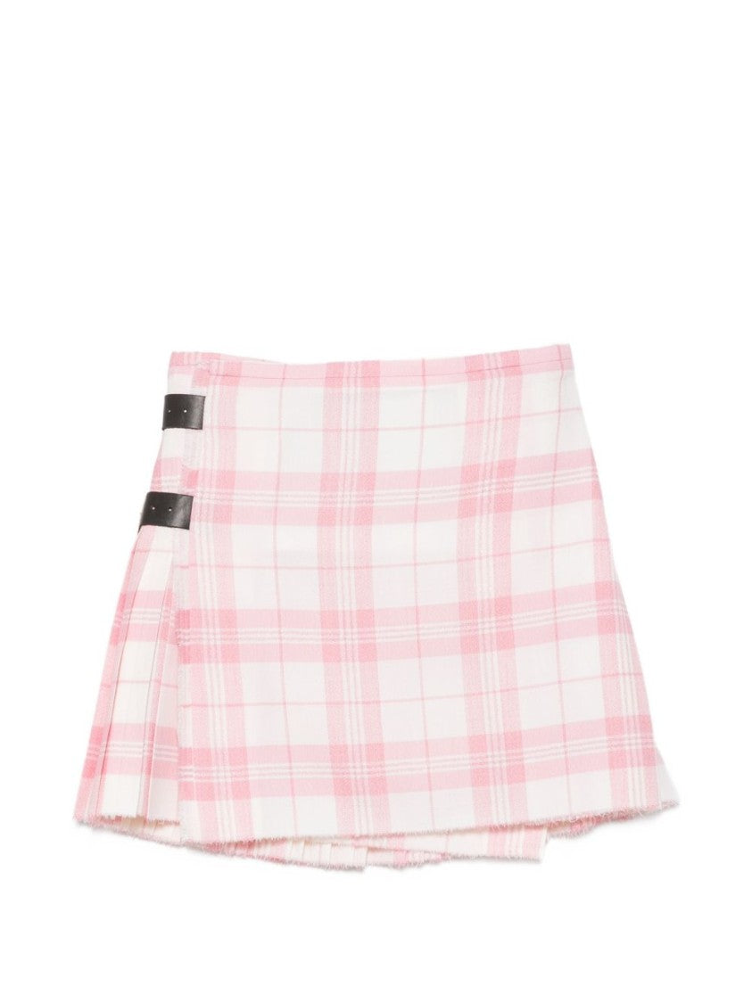 Vivienne Westwood Wrap Style Mini Skirt With Plaid Pattern And Buckle Straps