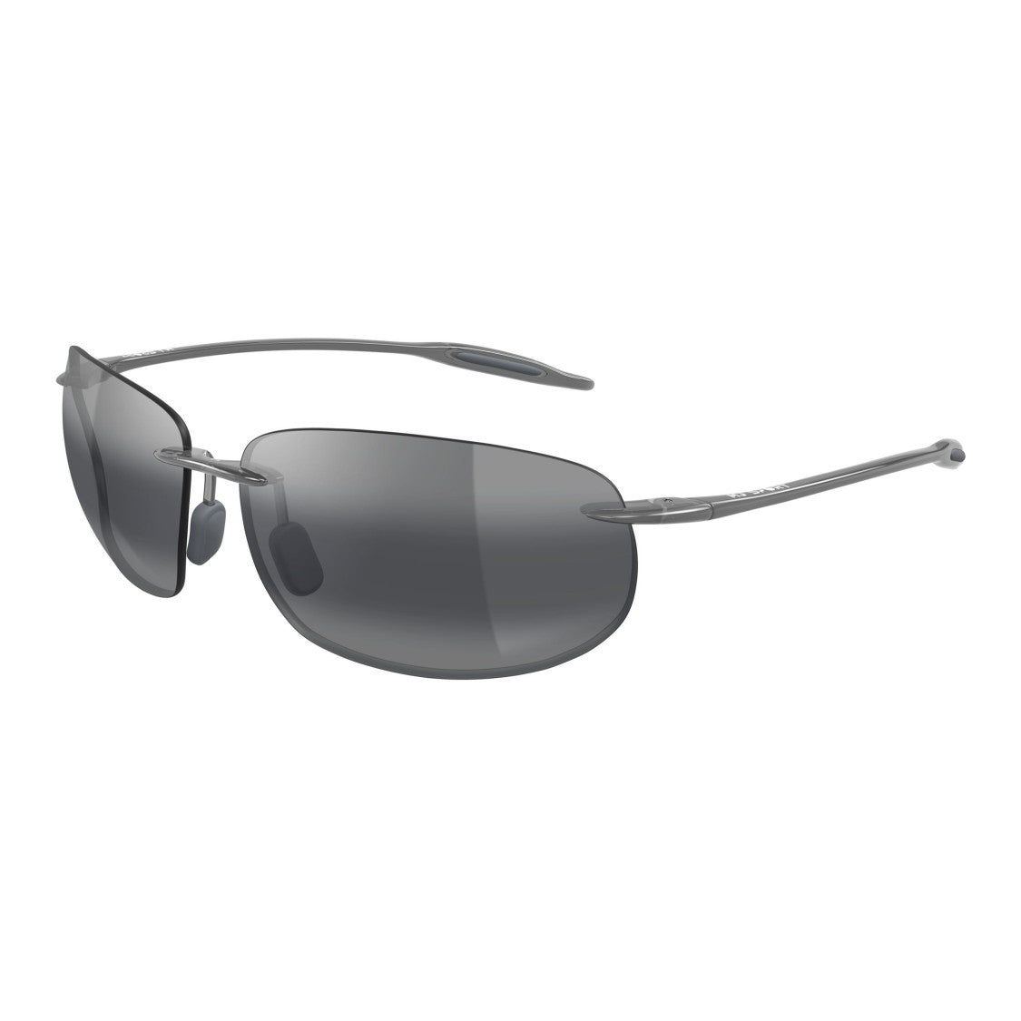 Maui Jim Breakwall Rimless Rectangular Sunglasses With Curved Temples