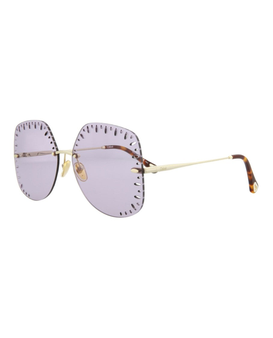 Chloé Yse Square-Frame Metal Sunglasses
