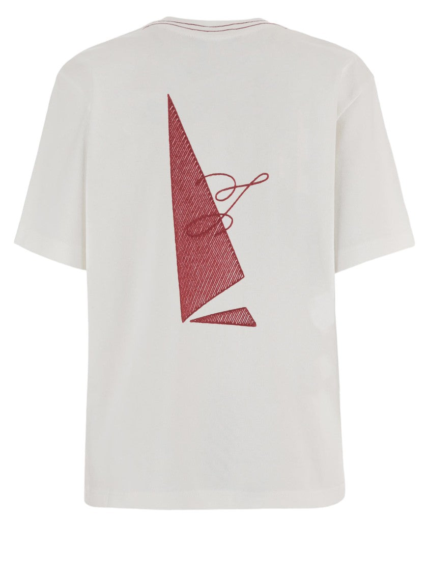 Jacquemus Minimalist White Cotton T-Shirt With Logo Detail