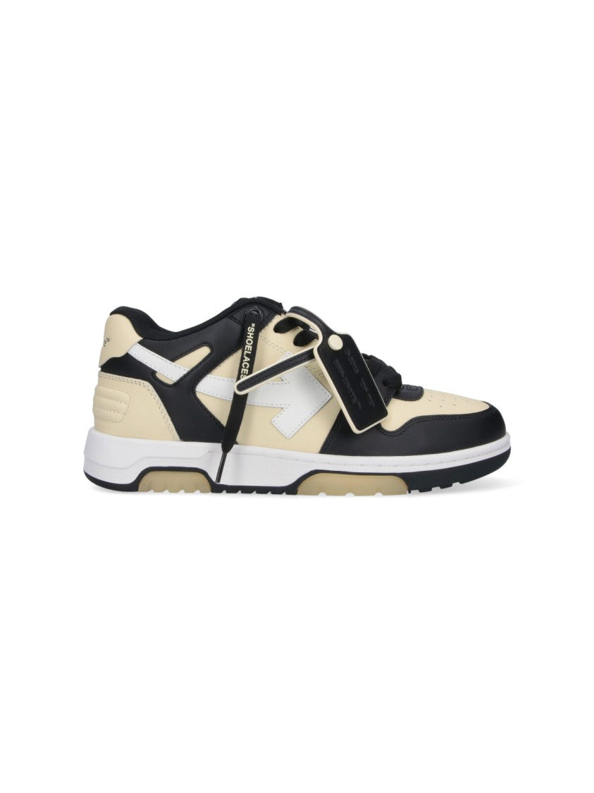 Off-White Glow-In-The-Dark Leather Sneakers With Iconic Logo Details