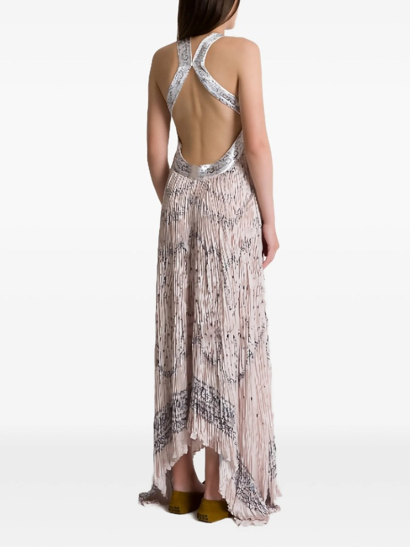 Alberta Ferretti Black Abito Asymmetrical Satin Polyester Dress